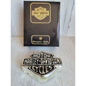 Radko motor Harley-Davidson cycles sign glass ornament Xmas biker